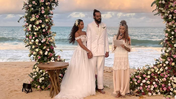 Lais Riberio and Joakim Noah at their wedding ceremony.